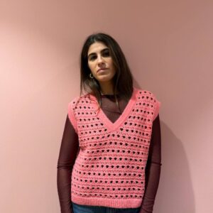 Gilet traforato rosa