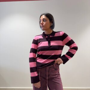 Polo a righe in lana