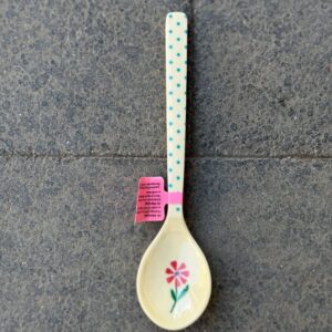 Cucchiaino a pois con fiore rosso