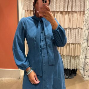 Abitino di velluto a coste con bottoni a cuore