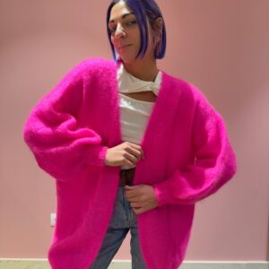Cardigan in mohair flash pink