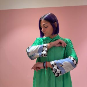 Camicia verde in fantasia