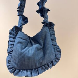 Borsa in denim con volant