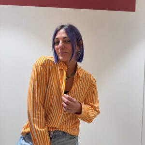 Camicia a righe arancione