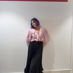 Gonna plissettata con rouge