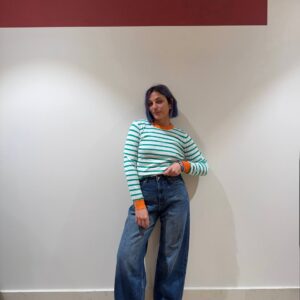 Denim vita alta relaxed fit