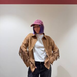 Camicia scamosciata con frange