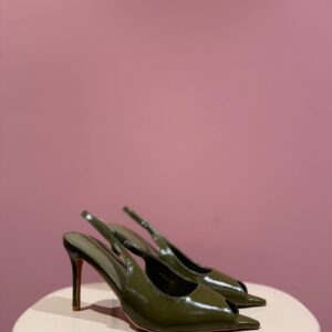 Sandalo con tacco verde oliva