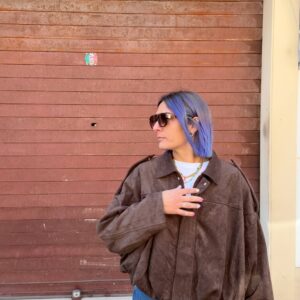 Giacca bomber scamosciata