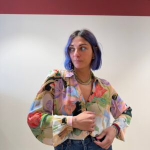 Camicia velata con paesaggio