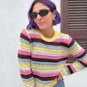 Maglia traforata in cotone