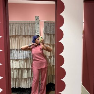 Pantalone rosa carminio