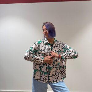 Camicia in viscosa con fantasia