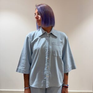 Camicia effetto denim in cotone