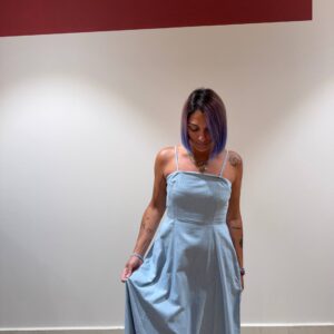 Abito in cotone effetto denim