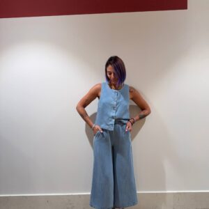 Pantalone in tencel effetto denim