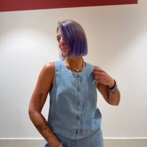 Top effetto denim