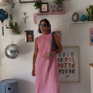 Abito plissé rosa