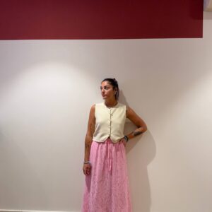 Gonna in pizzo rosa