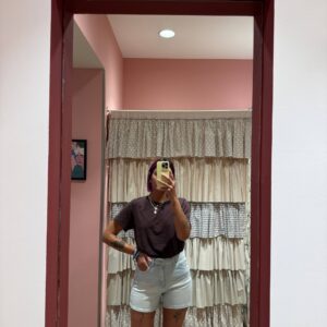Shorts in denim vita alta