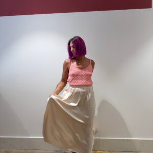 Gonna plissé color champagne