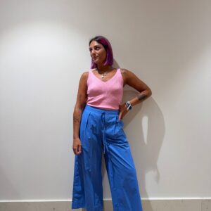 Pantalone crop blu elettrico