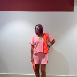 Pantaloncino rosa in spugna di cotone