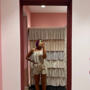 Shorts a righe giallo e beige