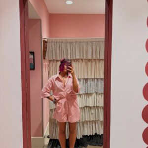 Pantaloncino rosa a righe