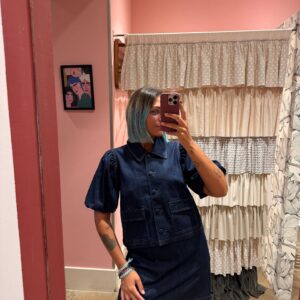 Gonna corta denim scuro