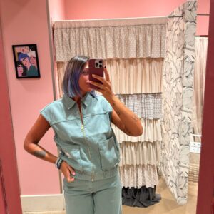 Gilet in denim verde