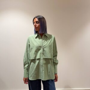 Camicia a righe verde e marrone