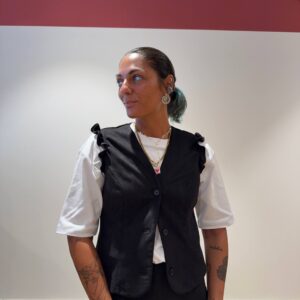 Gilet nero scamosciato