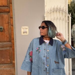 Giacca\camicia in denim con ricami