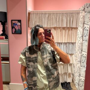Gilet in denim fantasia mimetico