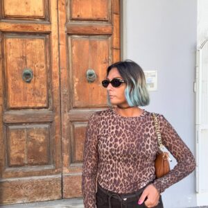 Maglia in tulle maculata