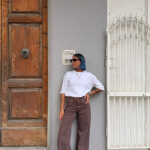 Denim vita media bassa grey brown