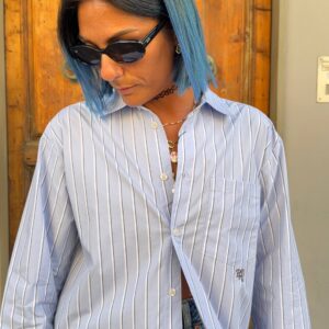 Camicia celeste a righe