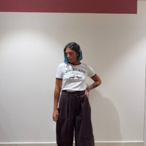 Pantalone barrel color cioccolato