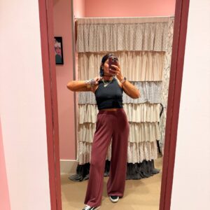 Pantalone morbido bordeaux